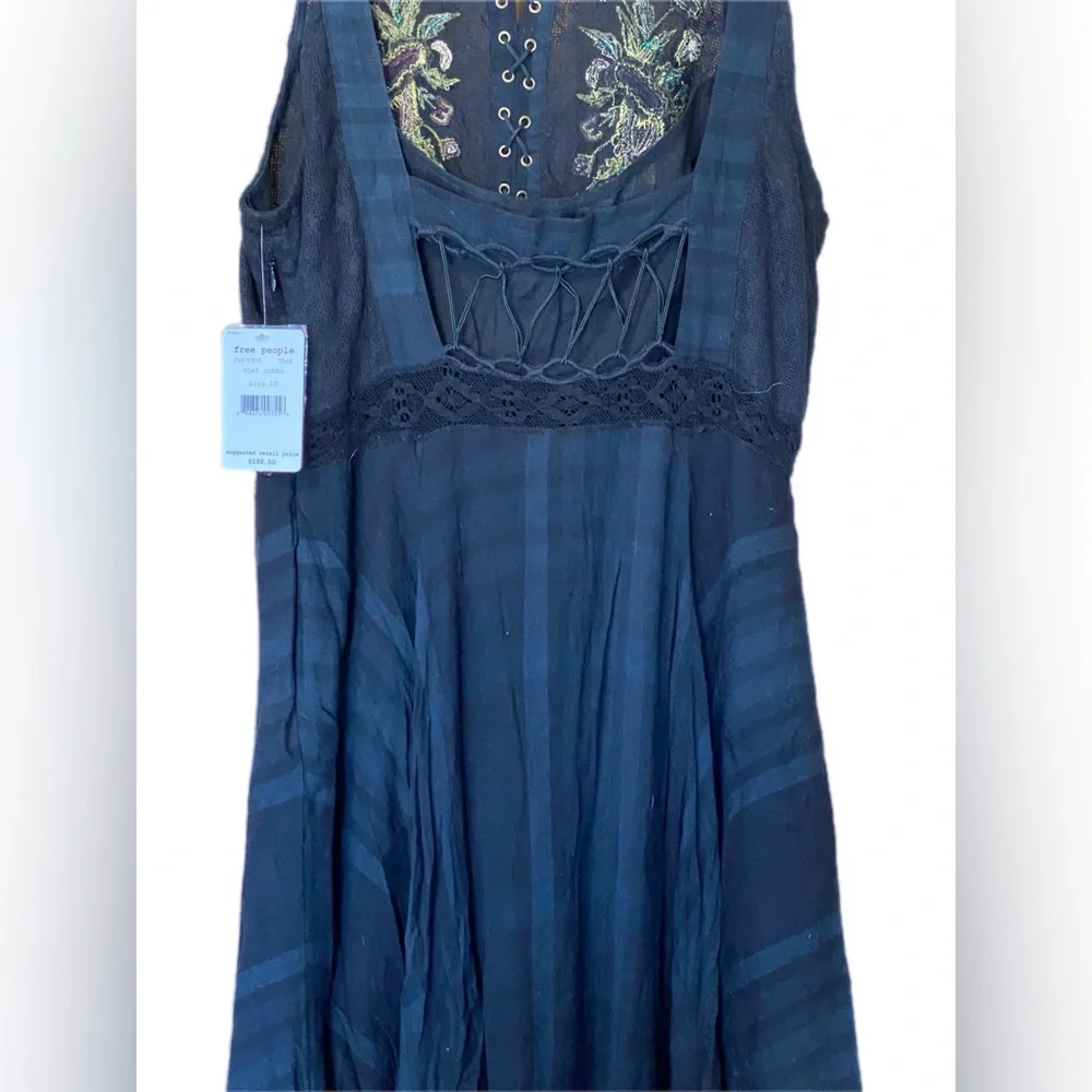 Free People Coal Combo dress size 10 NWT - Picture 10 of 16